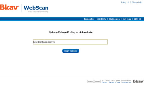 Giao diện của WebScan