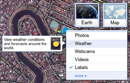 Dự báo thời tiết trên Google Maps - inLook.vn