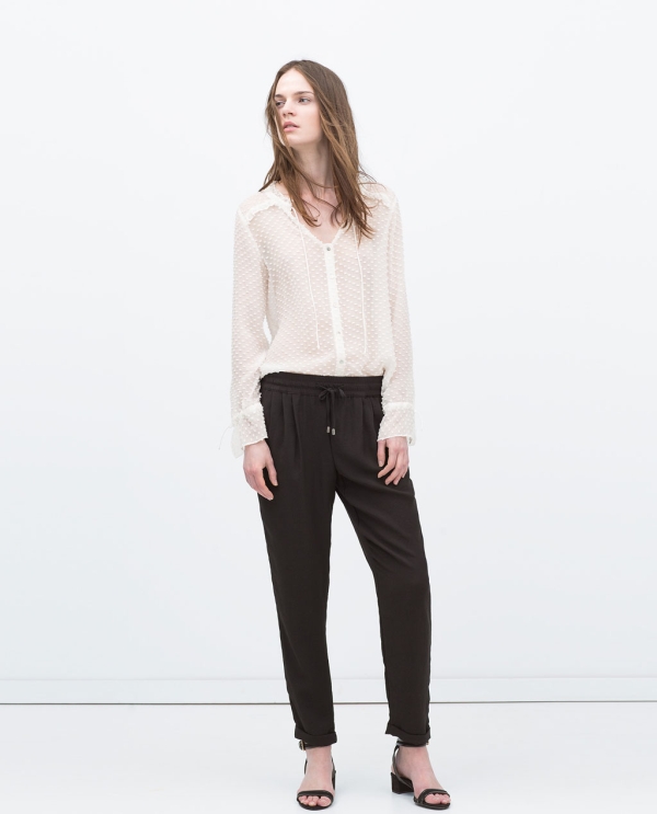 Image 1 of DRAWSTRING WAIST TROUSERS from Zara 