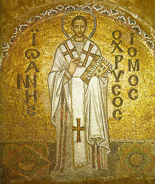 Tranh mosaic Thánh John Chrysostom.