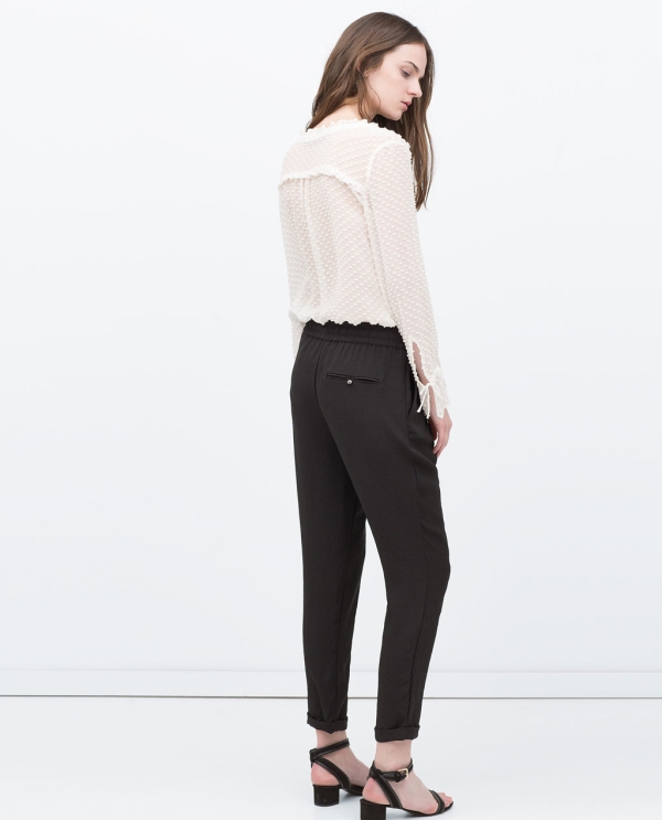 Image 3 of DRAWSTRING WAIST TROUSERS from Zara 