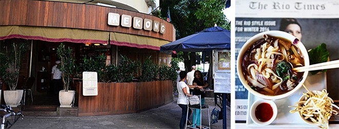 Nhà hàng Mekong - nơi duy nhất ở Rio bán món ăn Việt Nam. Tô phở Việt Nam giá 248.000 đồng.